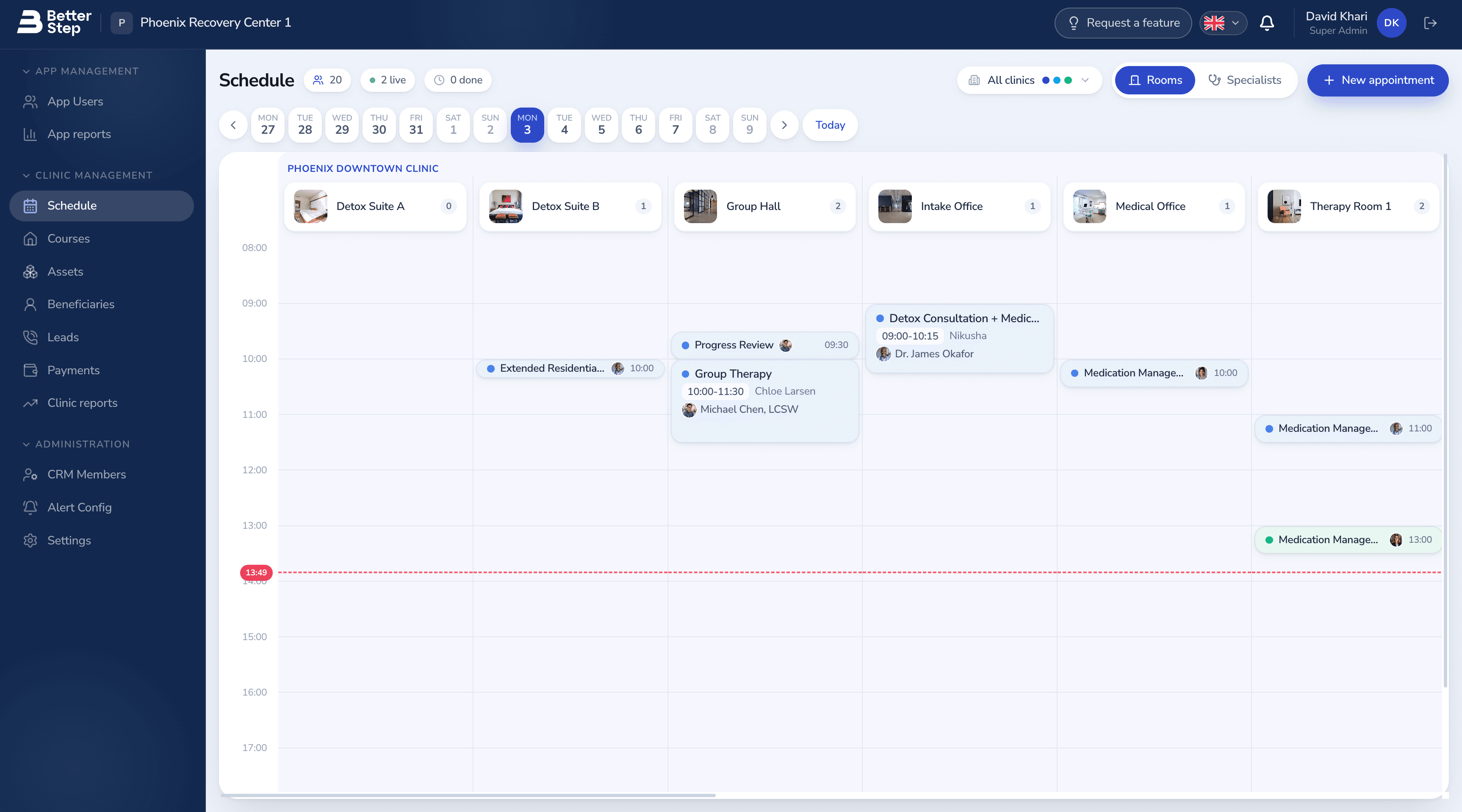 The BetterStep clinician dashboard