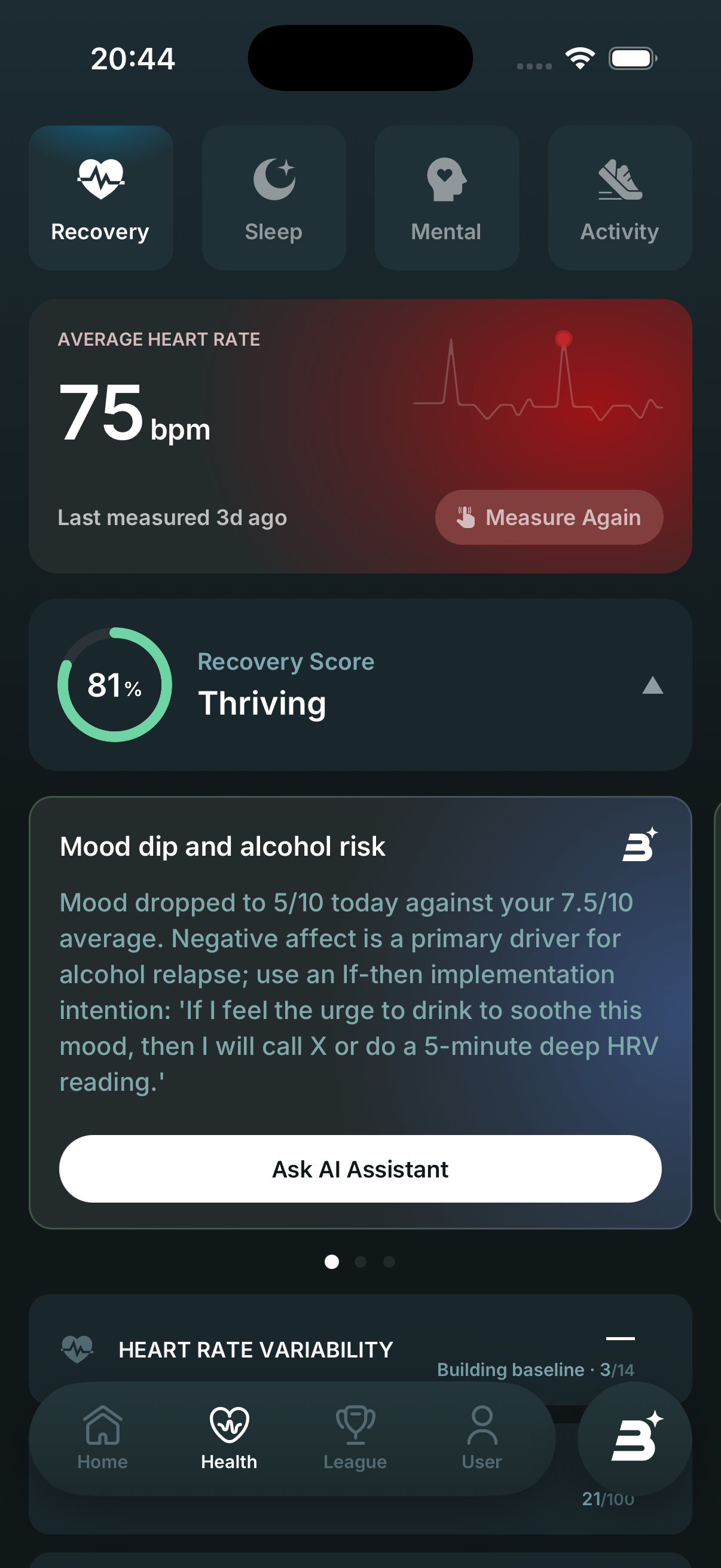 Today's health summary